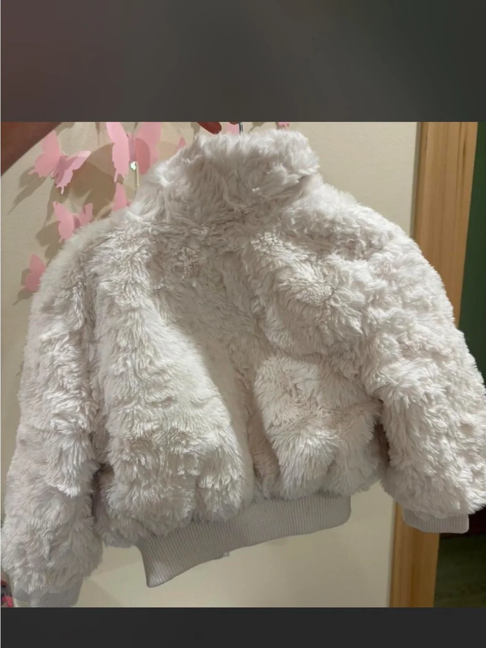 Urban Republic Cream Plush Faux-Fur Puffer Jacket for Kids